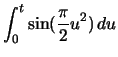 $\displaystyle \ensuremath\int_{0}^{t} \sin(\frac{\pi}{2} u^{2})\,du$